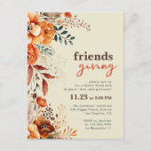 Invitation au dîner de Friendsgiving florale autom (Devant)