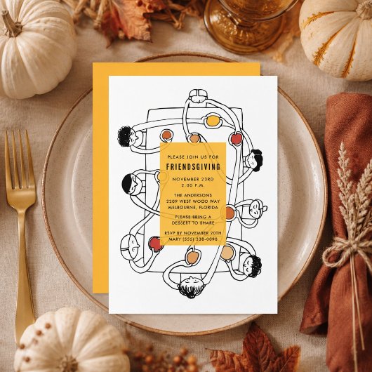 Invitation au dîner de Friendsgiving pour Thanksgi