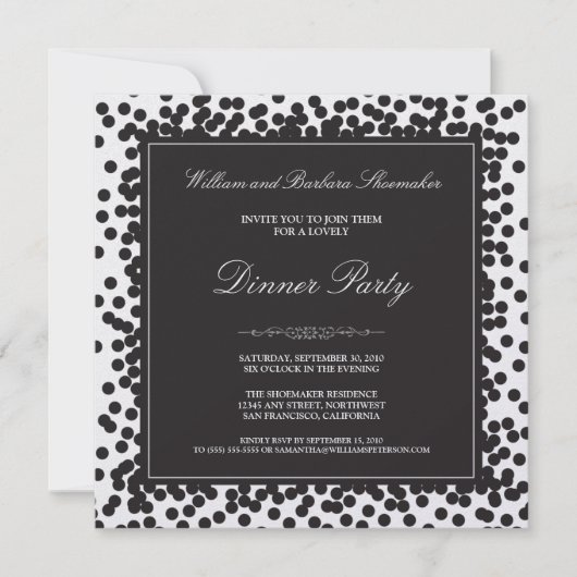 Invitation au dîner de la Black Confetti (Devant)