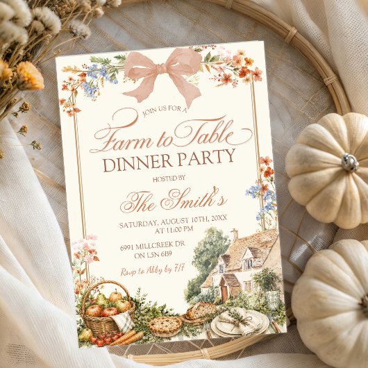 Invitation au dîner de la ferme Fleurs de la ferme