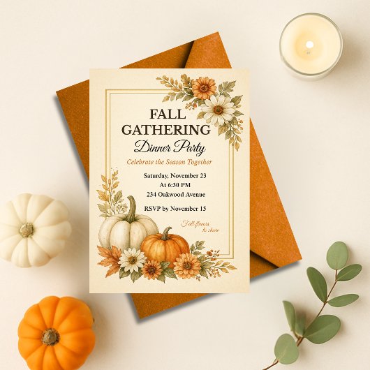 Invitation au dîner de la fête automnale