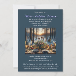Invitation au dîner de la forêt du solstice d'hive