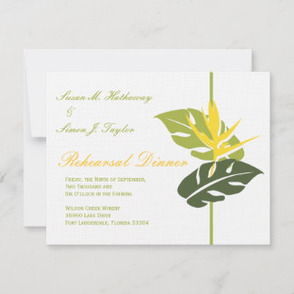 Invitation au dîner de la répétition florale tropi