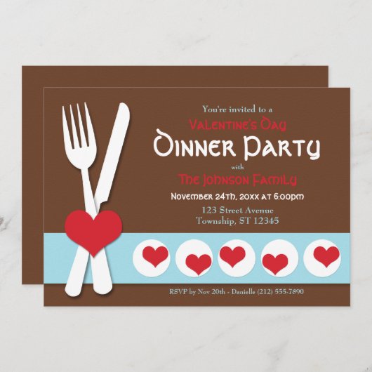 Invitation au dîner de la Saint-Valentin à Fork &  (Devant / Derrière)