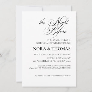Invitation au dîner de la veille de la répétition