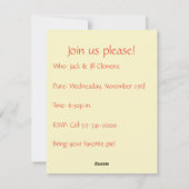 Invitation au dîner de l'Amicale| Tournesols (Dos)