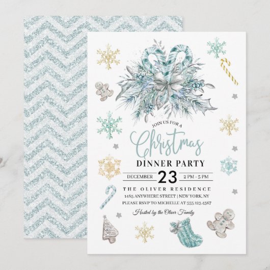 Invitation au dîner de Noël de la Flamme de neige (Devant / Derrière)