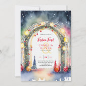 Invitation au dîner de Noël Festif Festoyant (Devant)