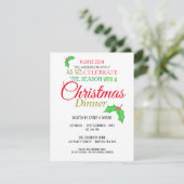 Invitation au dîner de Noël Feuille Holly (Debout devant)