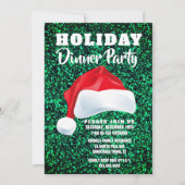 Invitation au dîner de Noël Red Green Père Noël (Devant)