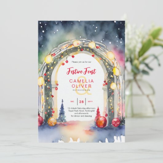 Invitation au dîner de Noël Repas de fête (Debout devant)