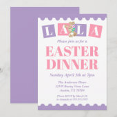 Invitation au dîner de Pâques La La (Devant / Derrière)