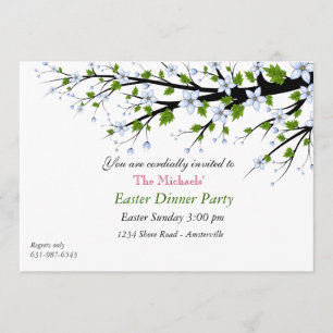 Invitation au dîner de Pâques sous les fleurs de c