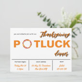 Invitation au dîner de potluck de Thanksgiving (Debout devant)