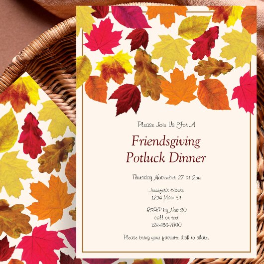 Invitation au dîner de potluck pour la fête des am