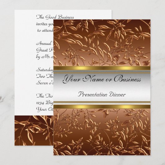 Invitation au dîner de présentation commerciale an (Devant / Derrière)