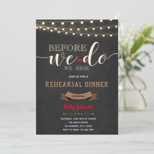 Invitation au dîner de répétition (Debout devant)
