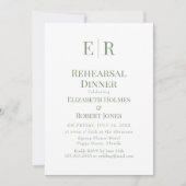 Invitation au dîner de répétition à monogramme Oli (Devant)