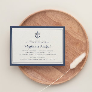 Invitation au dîner de répétition avec ancre et mo