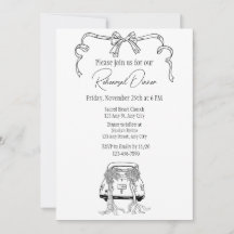 Invitation au dîner de répétition avec nœud