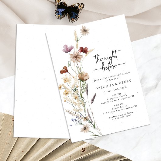 Invitation au dîner de répétition Boho