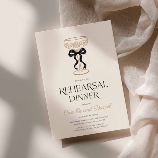 Invitation au dîner de répétition de Champagne