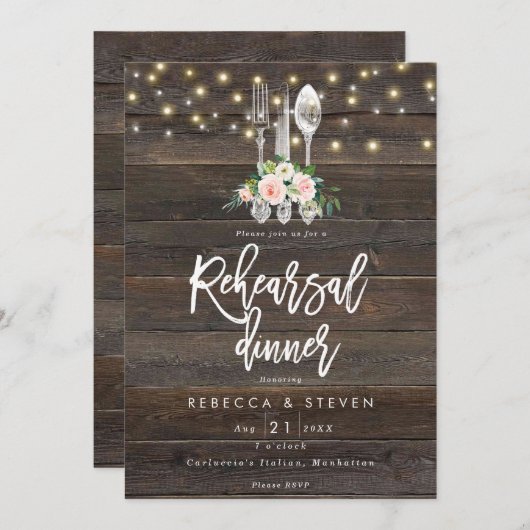 invitation au dîner de répétition de fleurs de boi (Devant / Derrière)