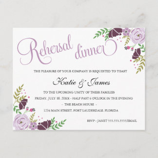 Invitation au dîner de répétition de fleurs| Viole