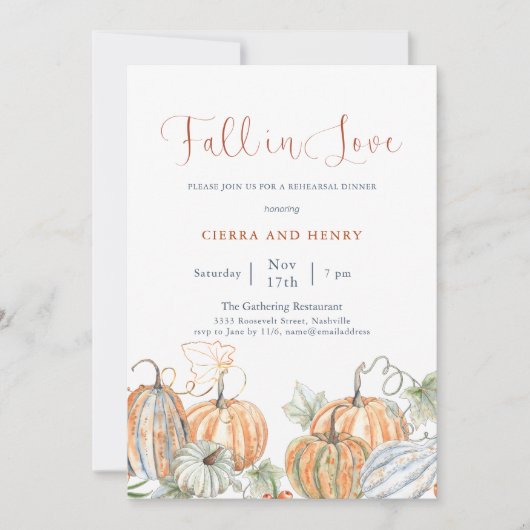 Invitation au dîner de répétition de la citrouille (Devant)