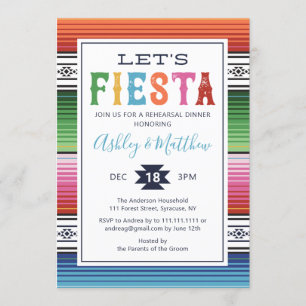 Invitation au dîner de répétition de la fête mexic