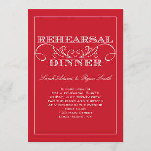 Invitation au dîner de répétition de la Red Swirl