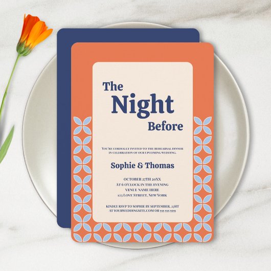 Invitation au dîner de répétition de la veille