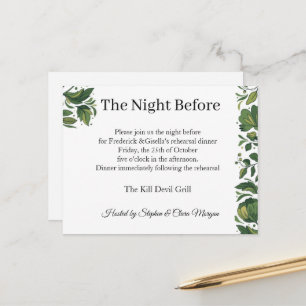 Invitation au dîner de répétition de l'élégance ro