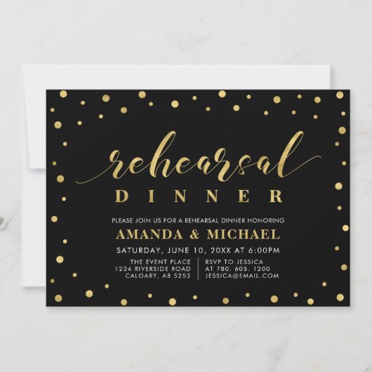 Invitation au dîner de répétition de mariage avec (Devant)