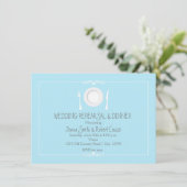 Invitation au dîner de répétition de mariage Bleu  (Debout devant)