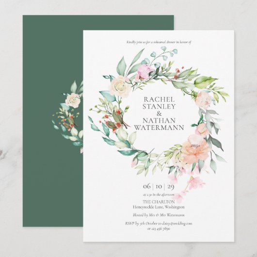 Invitation au dîner de répétition de mariage Count (Devant / Derrière)
