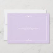 Invitation au dîner de répétition de mariage lavan (Dos)