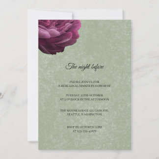 Invitation au dîner de répétition de mariage Vert 
