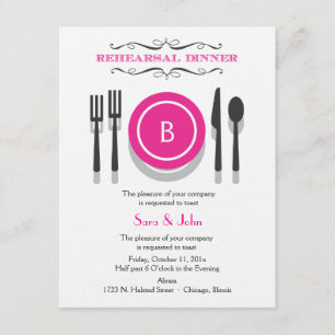 Invitation au dîner de répétition de monogrammes r