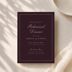 Invitation au dîner de répétition de Plum Noir Est