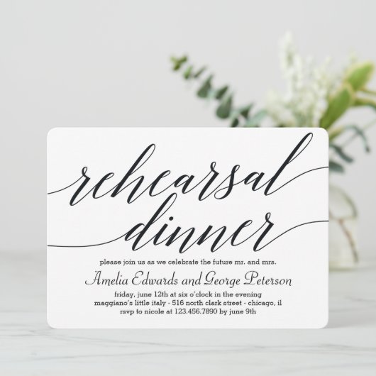 Invitation au dîner de répétition de script modern (Debout devant)