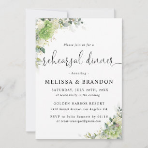 Invitation au dîner de répétition des Hydrangeas V