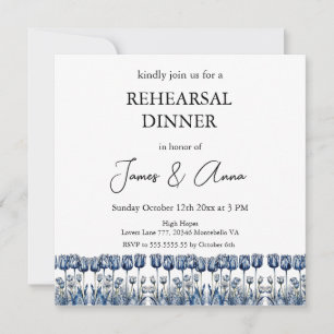 Invitation au dîner de répétition du Delft Blue Tu