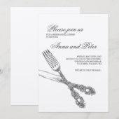 Invitation au dîner de répétition - Élégant argent (Devant / Derrière)