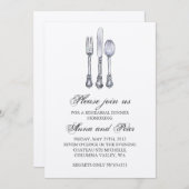 Invitation au dîner de répétition - Élégant argent (Devant / Derrière)