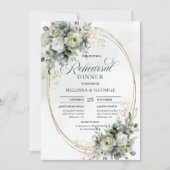 Invitation au dîner de répétition Feuillage Or Ver (Devant)