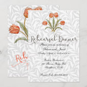 Invitation au dîner de répétition Fleur vintage (Devant / Derrière)