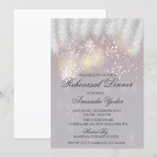 Invitation au dîner de répétition Flocon de neige