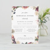 Invitation au dîner de répétition floral prune ros (Debout devant)