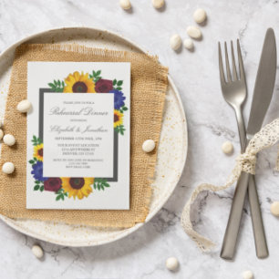 Invitation au dîner de répétition floral Rose Tour